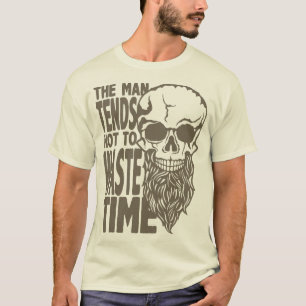 T-shirt tete de mort hipster citation tends waste time bar