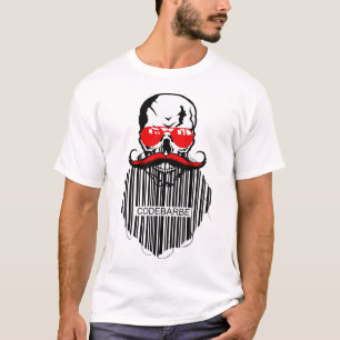 T-shirt tete de mort hipster code barbe barre humour moust