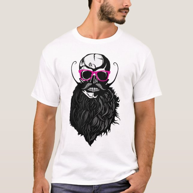 T-shirt tete de mort hipster crane chauve logo anarchy sku (Devant)