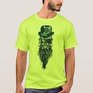 T-shirt tete de mort hipster crane skull chapeau melon bar