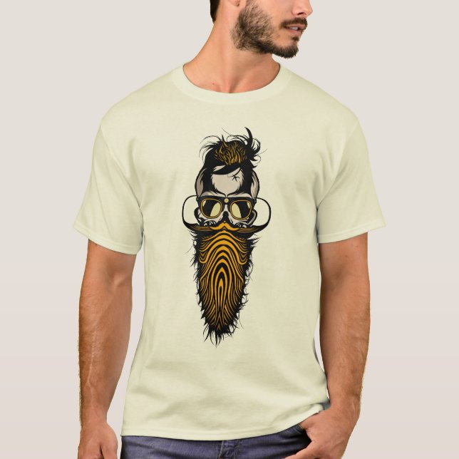 T-shirt tete de mort hipster crane skull lunette de soleil (Devant)