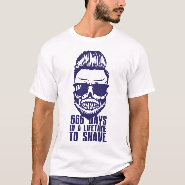 T-shirt tete de mort hipster days barbe lifetime citation  (Devant)