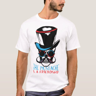 T-shirt tete de mort hipster moustache citation mustache f