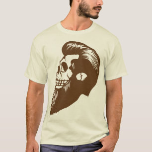 T-shirt tete de mort hipster profil barbu barbe coiffure 2