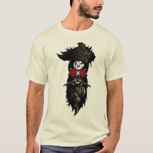 T-shirt tete de mort hipster skull barbu barbe moustache c