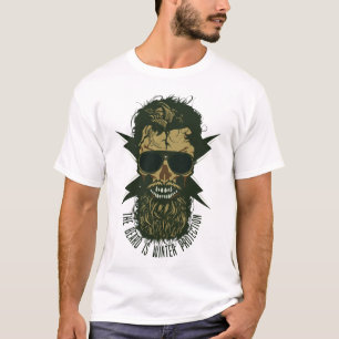 T-shirt tete de mort hipster skull crane barbe citation mo