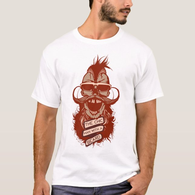 T-shirt tete de mort hipster skull crane citation chic man (Devant)