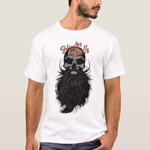 T-shirt tete de mort hipster skull crane logo barbu barbe