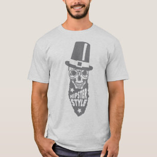 T-shirt tete de mort hipster style citation chapeau
