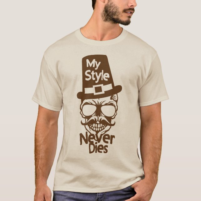 T-shirt tete de mort hipster style nerve citation dies (Devant)