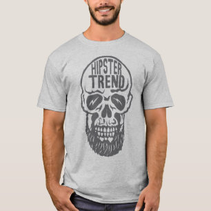 T-shirt tete de mort hipster trend citation barbe crane 