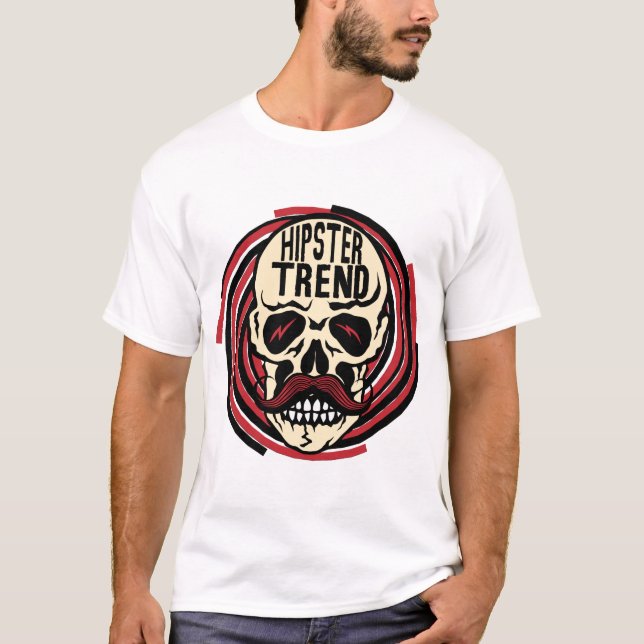 T-shirt tete de mort hipster trend citation skull crane mo (Devant)