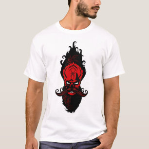 T-shirt tete de mort hipster tribal diable crane barbu bar
