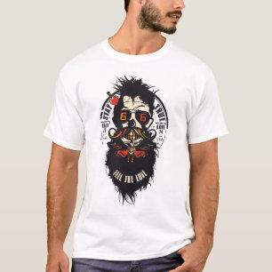 T-shirt Tete de mort stay true hipster skull cane barbu et