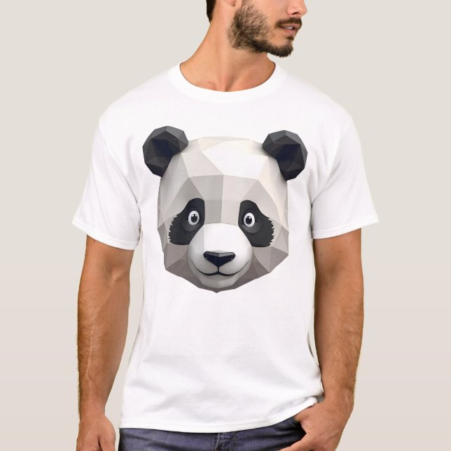 T-shirt tête de panda minimaliste (Devant)