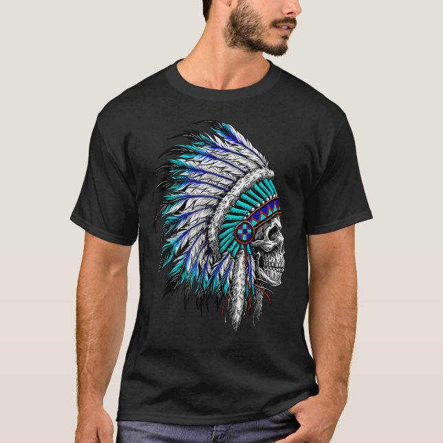 T-shirt tête de plume d'aigle indien (Devant)