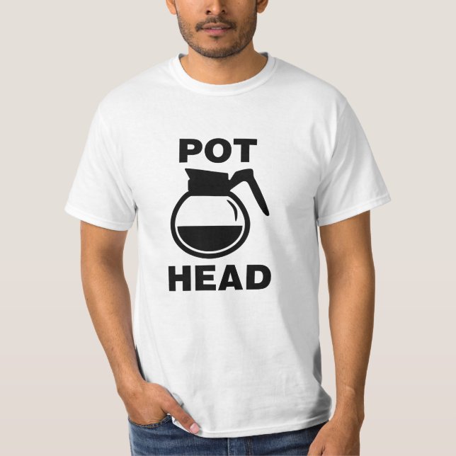 T-shirt Tête de pot de café - dessin simple (Devant)