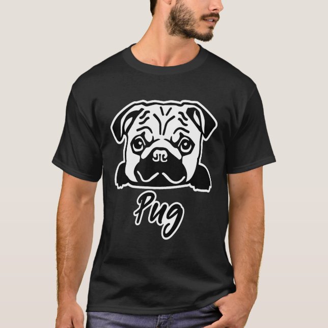 T-shirt Tête de Pug (Devant)
