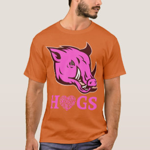T-shirt Tête de Razorback avec des rubans roses