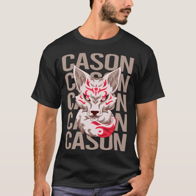 T-shirt Tête de renard - Nom Cason (Devant)