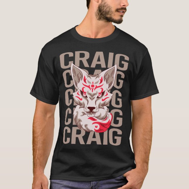 T-shirt Tête de renard - Nom Craig (Devant)