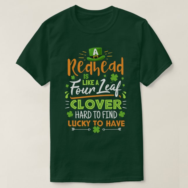 T-shirt Tête de rousse Comme Quatre Feuilles Clover Diffic (Design devant)