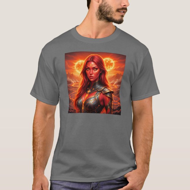 T-shirt Tête de rousse sur une planète en feu ! (Devant)