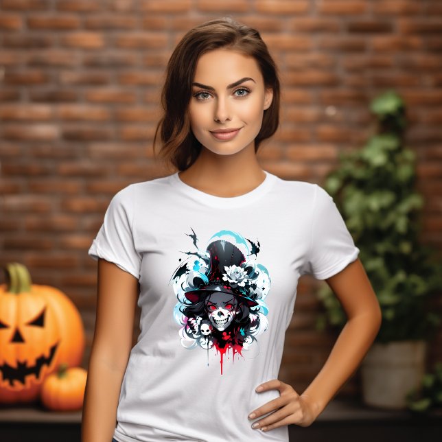 T-shirt Tête de Sorcière en Squelette (Créateur téléchargé)