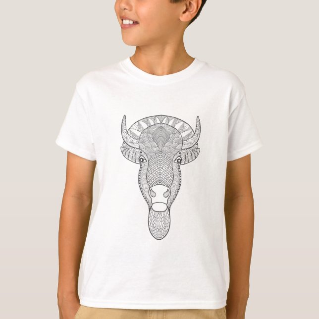T-shirt Tête de Taureau de style (Devant)
