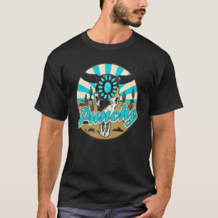 T-shirt Tête de taureau en cuir de vache Punchy Turquoise