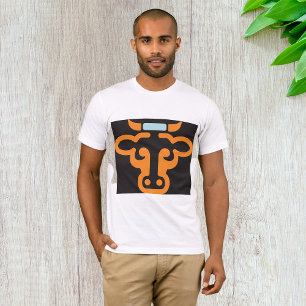 T-shirt Tête de taureau orange minimaliste Vache