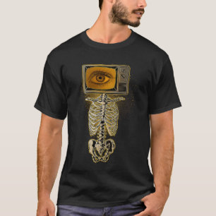 T-shirt Tête de télé squelette Weirdcore Cosplay Radiologi