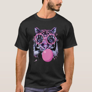 T-shirt Tête de Tigre Aquarelle Lunettes Drôles Animaux Sa