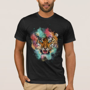 T-shirt Tête de tigre colorée