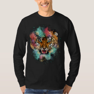 T-shirt Tête de tigre colorée