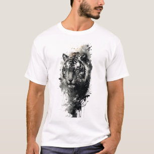T-shirt Tête de tigre d'aquarelle design
