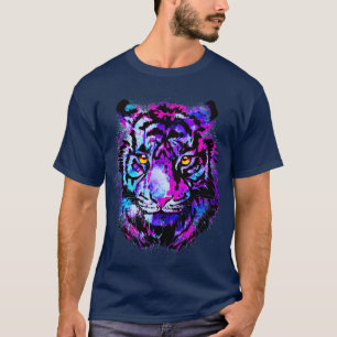 T-shirt Tête de tigre pourpre - Tiger Portrait Artwork