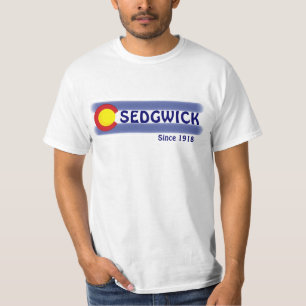 T-shirt Tête de valeur du drapeau local de Sedgwick Colora