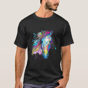 T-shirt Tête de visage de crinière de cheval sauvage color