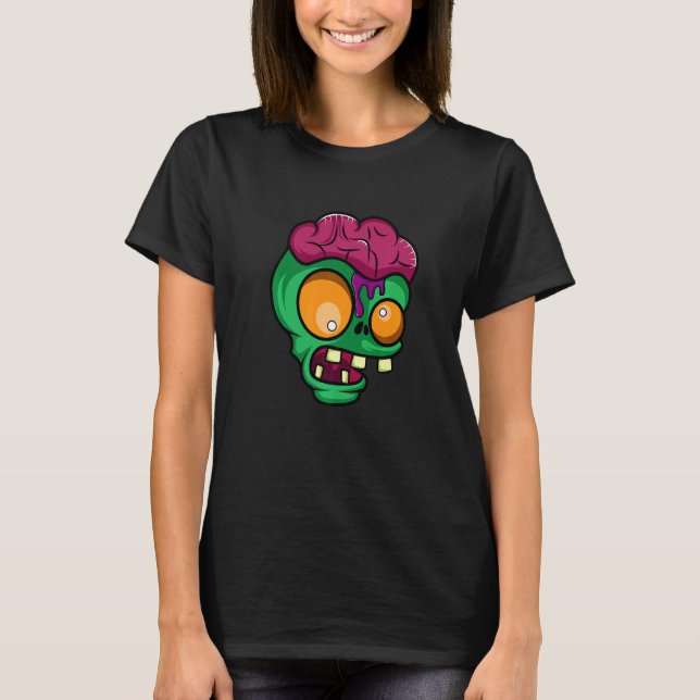 T-shirt Tête De Zombie Obsédée Par Les Zombies (Devant)