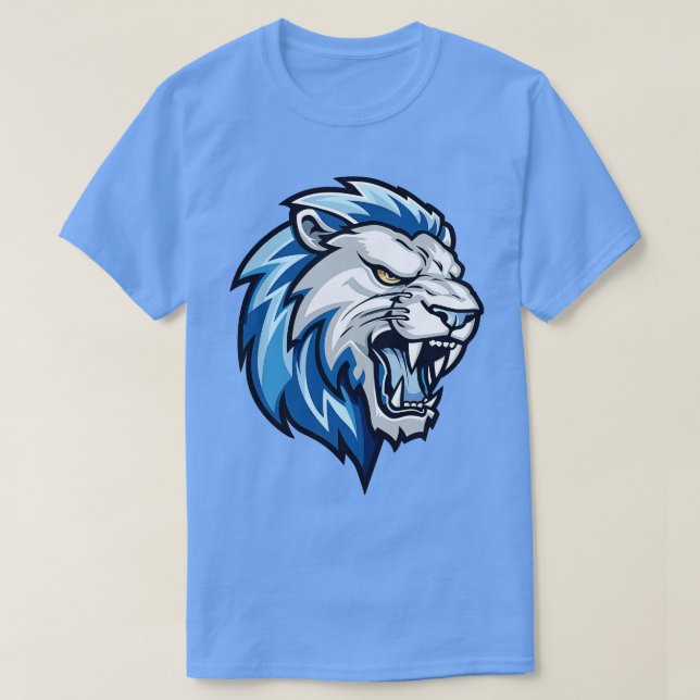 T-shirt Tête des Lions bleues (Design devant)