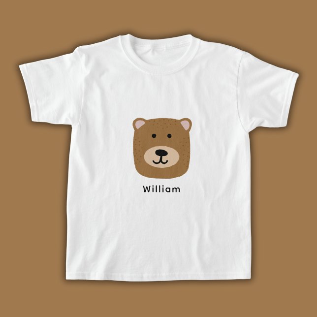 T-shirt Tête d'ours de jolis enfants (Brown bear personalized kids t-shirt)