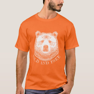 T-shirt Tête D'Ours, Sauvage Et Libre, Illustration Dessin
