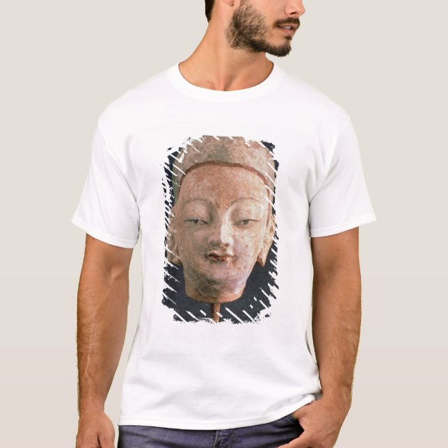 T-shirt Tête d'une statue de Bouddha, de Bezeklik (Devant)