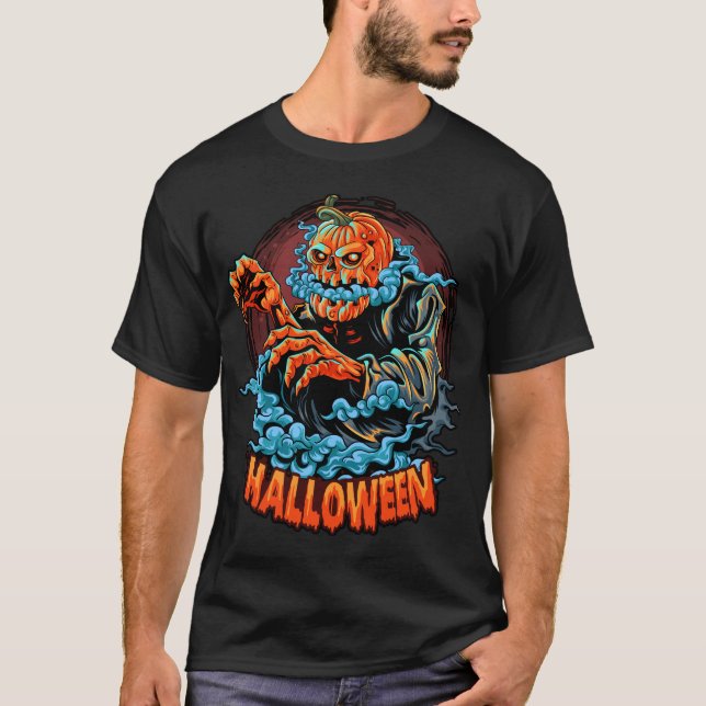T-shirt Tête effrayante Jack-o-lanterne (Devant)