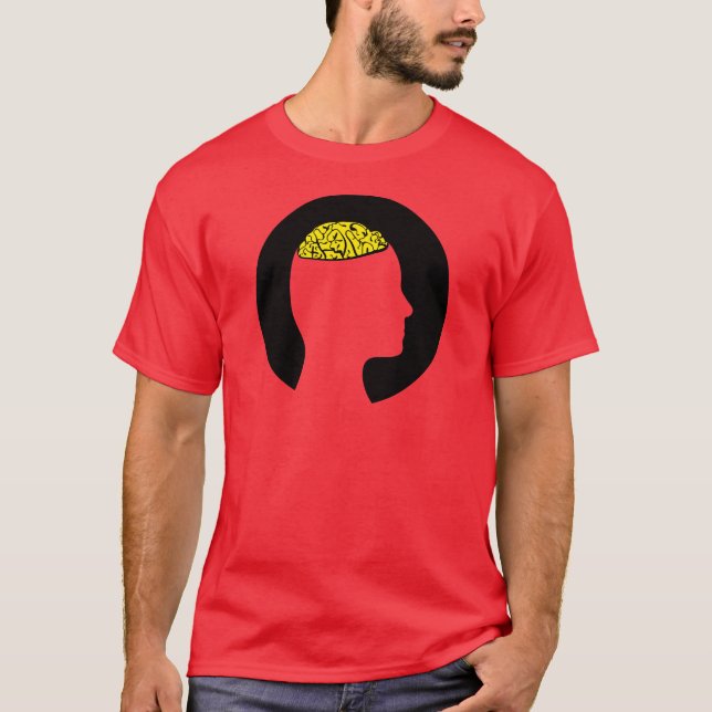 T-shirt Tête et cerveau silhouettés (Devant)
