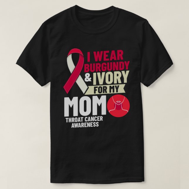 T-shirt Tête et col Throat Cancer Ribbon Survivant (Design devant)