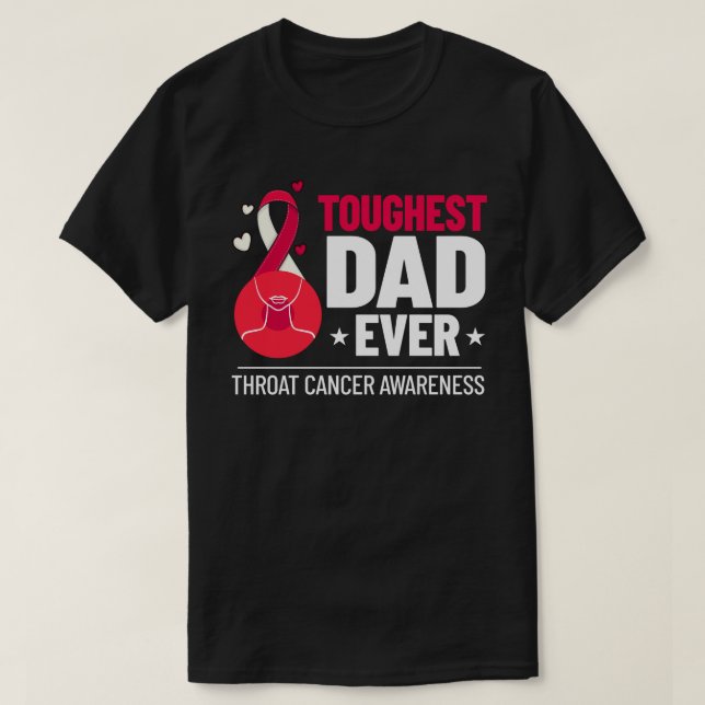 T-shirt Tête et col Throat Cancer Ribbon Survivant (Design devant)