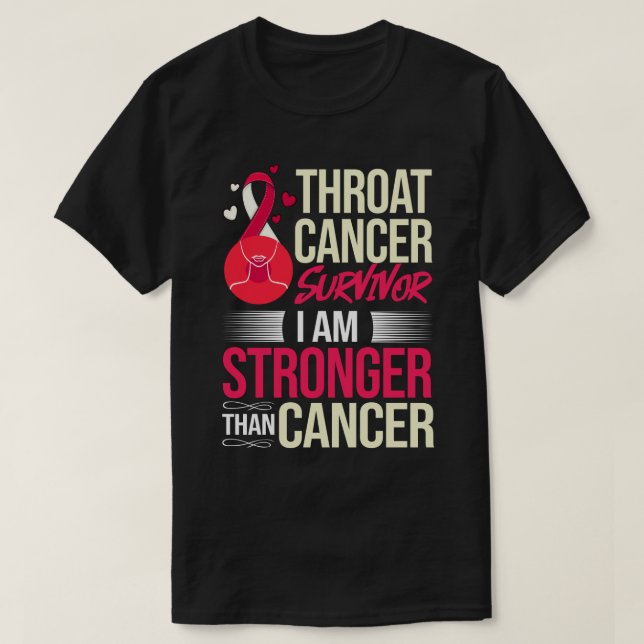 T-shirt Tête et col Throat Cancer Ribbon Survivant (Design devant)