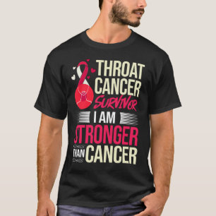 T-shirt Tête et col Throat Cancer Ribbon Survivant